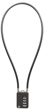 SISAV 4 Digit Cable Combination Lock - 20 inches (50cm) Bold Cable for School Gym Locker, Helmet, Filing Cabinets, Toolbox, Luggage Suitcase, Knapsack - 5mm Diameter, Black (1 Pack)