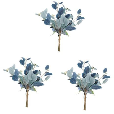 PRETYZOOM 3stücke Künstlicher Eucalyptusblätter Und Chrysanthemen Blumenstrauß Für Hochzeitsdekoration Langlebige Kunstblumen Für Heim Und Partydeko Realistische Bouquet Verzierung