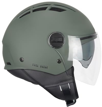 CGM Casco open face, 116A AIR MONO Verde opaco, M (57-58cm)