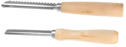 CIYODO Edelstahl Obstentkerner 2 Stück Manuelles Kernentferner Werkzeug Mit Holzgriff Für Kirschen Birnen Und Datteln Langlebig Und Leicht Zu Bedienen Küchenutensilien Für Obst Und