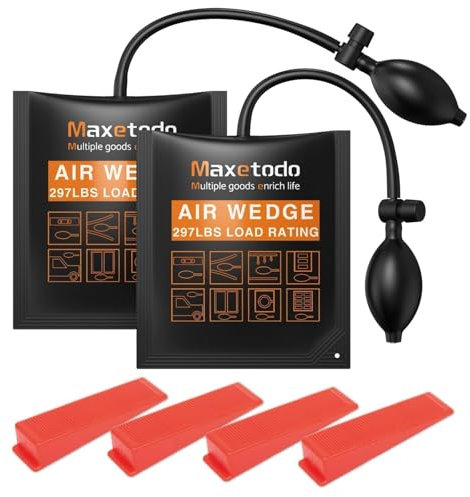 Maxetodo Luftkissen Set 2pcs Montagekissen Hebekissen Bis 200KG Max 6cm Luftkissenheber Pumpkissen Pneumatikspanner Für Installation Von Schrank Türen Fenstern Möbel Reparatur Von Autos(15cm Rohres)