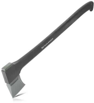 STAHLWERK Axt CA-775 ST 775 mm Beil | Spaltaxt | Spaltbeil | Universalaxt | Campingaxt | Campingbeil | Fiberglasbeil | Forstaxt aus geschmiedetem Carbon-Stahl mit stoßhemmendem Fiberglas-Griff