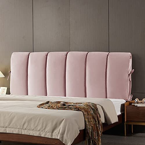 Bett kopfteil bezug Gepolsterter Bettkopfteilbezug niederländischer Samt doppelseitiger Nachttischkissenbezug weicher Kopfteilbezug staubdichter Bettkopfteilbezug Pink-180x60cm