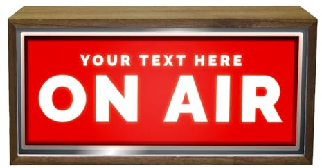 Personalised Light Box On Air |Custom Illuminated Light Up LED Room Sign |DJ Recording Artist Classic Retro Lighting |Bright Display Show Broadcasting | Live Social Media Content Creator Gift