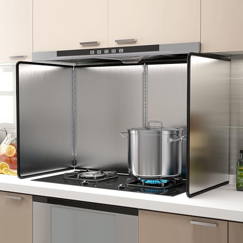 KorsiKato Protector de salpicaduras, protector de pared portátil contra salpicaduras, parte trasera para detrás de una cocina para freír, estufa, protector contra salpicaduras de cocina (tamaño: 40 x