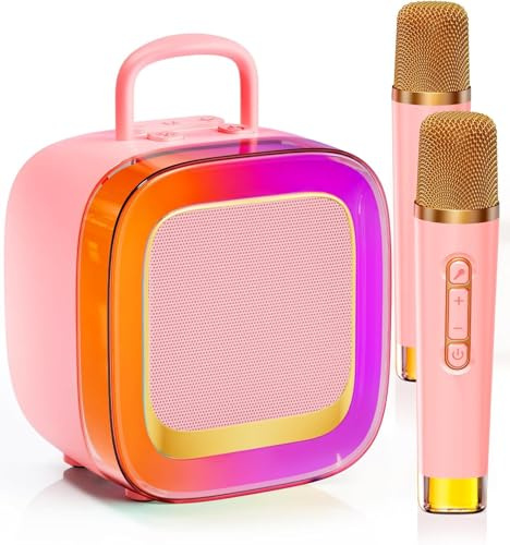 Kinglucky TOP Mini máquina de karaoke para niños y adultos (con más de 14 millones de canciones), ideas de regalos de cumpleaños de Navidad para niñas, altavoz Bluetooth portátil con 2 micrófonos de