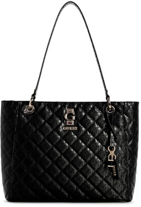 GUESS Damen Bessey Noel Tote Tragetasche, Schwarz