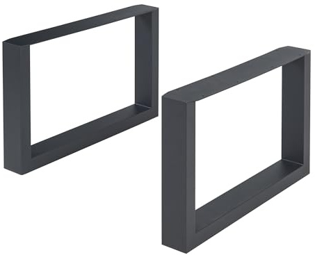 [en.casa] Tischgestell Makers 2er Set Tischbeine Metall für Beistelltisch Couchtisch 40 x 64 cm Tischfüße höhenverstellbar Tischuntergestell Schwarz
