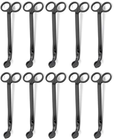 JULWHISPER Lot de 10 coupe-mèches de bougie, 17,8 cm en vrac bon marché - Accessoires de bougie - Noir