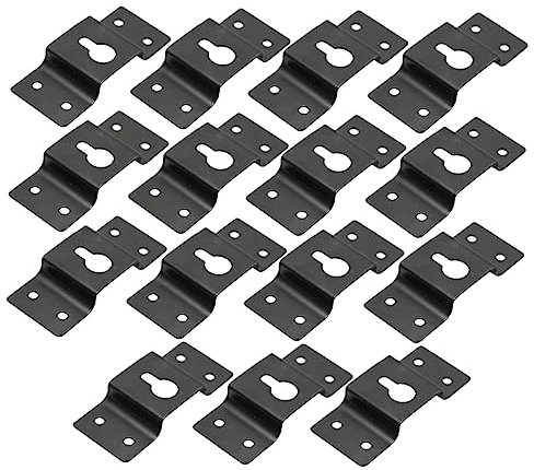 HOMSFOU 30 Pcs Iron Audio Speaker Hooks Wall Mounted Speaker Hanger Plates Easy to Install High Performance U-shaped Hanging Brackets for Surround Sound Systems