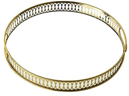 rockible Dekoratives Spiegeltablett, Serviertablett, Kosmetiktablett, verspiegeltes Tablett für Badezimmer, Zuhause, Schlafzimmer