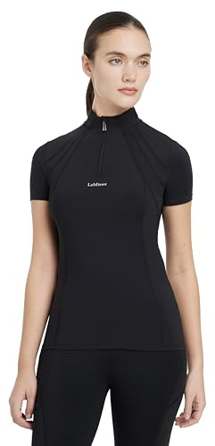 LeMieux Mia Mesh Base Layer - Damen Kurzarm Top - Leicht - Schweißableitend - 360 Stretch - Reitsport Activewear, Schwarz, 38