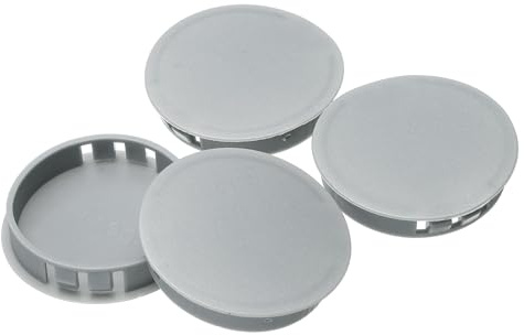sourcing map 4pcs Nylon Plastic Hole Plugs, 2(50mm) Round Drill Screw Hole Plugs Covers Knockout Locking Plastic Plugs Insert End Caps for Kitchen Cabinet Furniture, Dark Gray