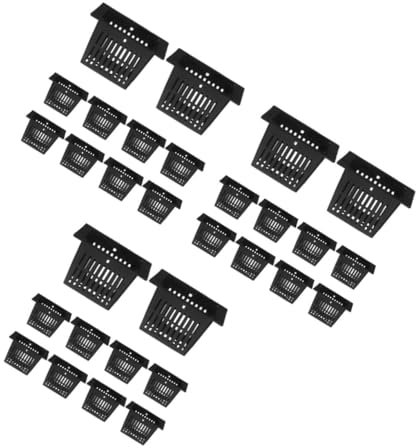UPKOCH 3 Sätze Quadratischer Pflanzkorb Teichpflanzenkorb Quadratische Pflanzentöpfe Pflanzkübel Für Den Kindergarten Starttopf Pflanzkorb-töpfe-Mischung Drinnen Anlage Black 10 Stück * 3