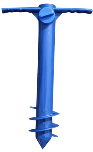 VICASKY Strandschirmständer Bodeneinsteckfuß Tragbarer Sonnenschirmhalter Kunststoff Blau Garten Strand Camping Sicherer Schirmhalter