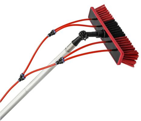 CSMDD Wash Spazzolone Kit, Allungabile per La Pulizia Delle Finestre Asta di Pulizia, Facile da Rimuovere, Strumento per la Pulizia dei Pannelli Solari, Tetto, Vetri