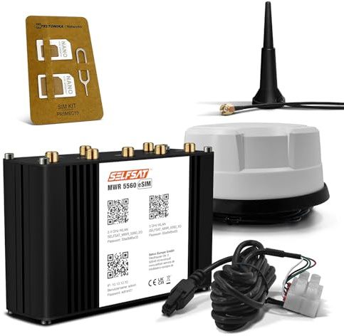 SELFSAT MWR 5560 eSIM 5G Cat 20 - Router WLAN fino a 3,4 Gbps con antenna panoramica, colore: Bianco