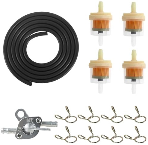 14 Stück Benzinschlauch Kit, Benzinfilter Moped, Kraftstofffilter Benzin, 1M Benzinschlauch Geeignet für Anwendungen wie Motorräder Rasenmäher und Autos