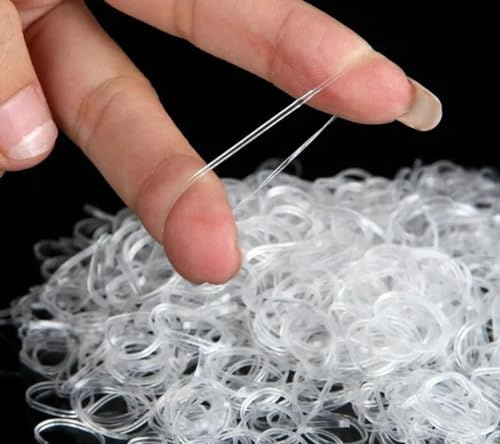 Genomskinligt elastiskt rep gummiband hår slips hästsvans hållare tillbehör hårstyling verktyg, 3 000-pack