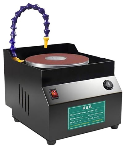 GZPKJ Ponceuse Électrique D'établi, Affûteuse De Couteaux, Ponceuse, Polisseuse, 7 Niveaux De Puissance, avec 10 Feuilles De Papier De Verre De Diamètre, pour Meulage À Sec Ou À l'eau