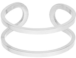 Purelei Basic Ring – filigraner, doppelreihiger Ring aus Edelstahl 14K vergoldet, 18K rosévergoldet oder silber (Größe 56–60) – Verstellbar und wasserfest (Silver)