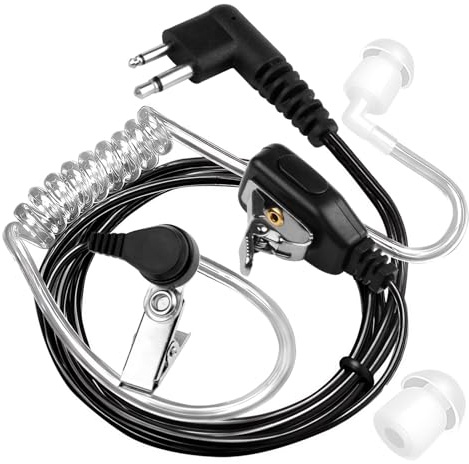 Oreillette Talkie-Walkie Compatible avec Motorola CP1200 GP2000 GP3688 A8 A10, Écouteur pour Radio Bidirectionnelle avec Micro PTT Tube Acoustique Discret, Talkie-Walkie 2 Broches pour Hyt TC500 TC600