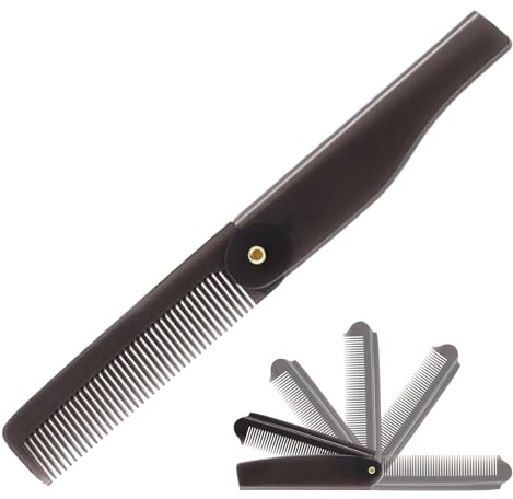 Peine Plegable Portátil,Cepillo Para El Pelo Con Dientes Finos | Peine Compacto Plegable para Cuidado de Barba y Cabello Hombre Mujer | Hogar Coche Trabajo Viaje