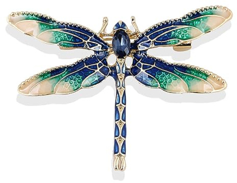 Shawl Pin Brooches for Women UK, MEOAlBkey Elegant Dragonfly Brooch for Clothes & Hats Women's Brooches Pins with Crystal Accents Vintage Alloy Lapel Pin for Crafting & Gifting