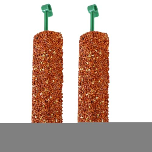 Giocattolo da masticare, 14 cm, snack per uccelli a grano, 2 spiedini per uccelli, snack da masticare per addestramento, ricompense alimentari per parrocchetto, calopsitta, canarino,