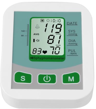 Toyvian Automatisches Blutdruckmessgerät und Genauer Armdickenmessung Betrieben mit 4 Aaa Batterien Oberarm mit Pulsabtastung Weißes Abs Material für Präzise Gesundheitsüberwachung