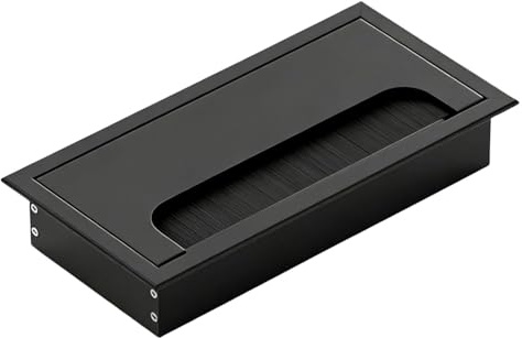 Kabeldurchführung Schreibtisch 80 x 160 mm Aluminium Rechteckiger Kabeldurchlass für Möbel Kabeldurchlass Schreibtisch zur Kabelorganisation im Büro und Arbeitsplatz