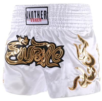 LDOZ Short MMA Muay Thai BJJ Boxe Arts Martiaux Kickboxing Short d'entraînement pour Adultes et Enfants(White,M)