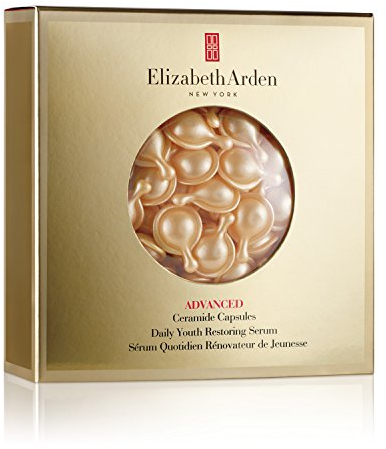 Elizabeth Arden - Advanced Ceramides-Kapseln, mit Tsubaki-Öl, dreifacher Anti-Falten-Effekt, verjüngt, repariert, spendet Feuchtigkeit und glättet Falten, Einzeldosis - 45 Kapseln