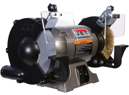 JET 8-Inch Bench Grinder with Wire Wheel, 3450 RPM, 1 HP, 115V 1Ph (JBG-8W)