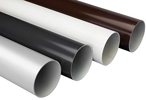 RAINWAY S Fallrohr Sparpaket (20 Meter, anthrazit) - 75mm, PVC-U Kunststoff, für Dachflächen > 100m² empfohlen, Kunststoffrinne Carport Entwässerung