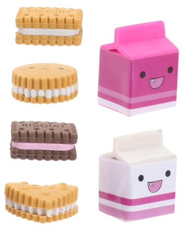 Operitacx Lot de 6 Gommes Diverses Formes Gomme à Effacer Cookie Apporte Précision et Confort Pour le Bureau la Maison écriture étudiante
