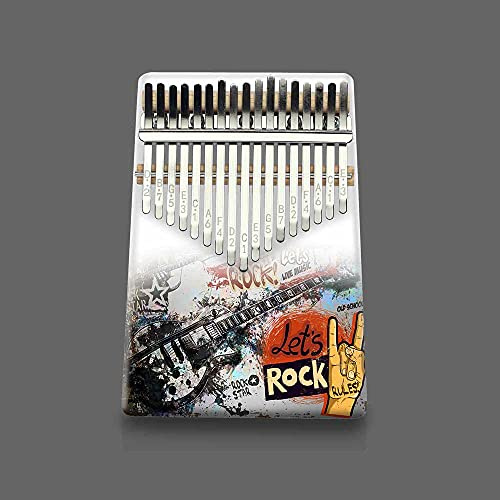 Hearda Kalimba 17 Schlüssel Daumen Klavier,Kalimba Instrument für Anfänger Kinder mit Stimmhammer,Studienführer,Daumenklavier Fingerklavier Kalimba Musik Geschenk - Musikthema (Punk Musik)