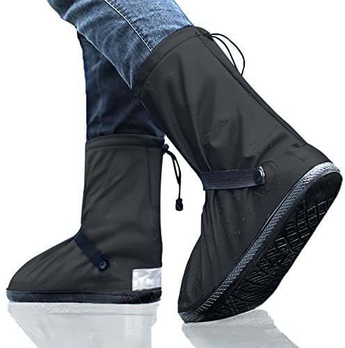 Kimlyf Schuhüberzieher Wasserdicht Regenüberzieher Schuhe Regen Überschuhe für Fahrrad für Wandern mit Sohle Wiederverwendbar Unisex Schuhgröße 43-44