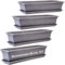LIVINJA Lot de 4 jardinières pour balcon - 60 cm - Avec soucoupe - En plastique - Fabrication européenne - Anthracite