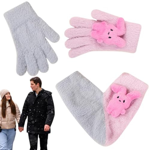 Genérico Guantes para amantes, guantes de pareja tomados de la mano | Manoplas cálidas de invierno para amantes,Guantes divertidos para parejas con pantalla táctil para novio y novia
