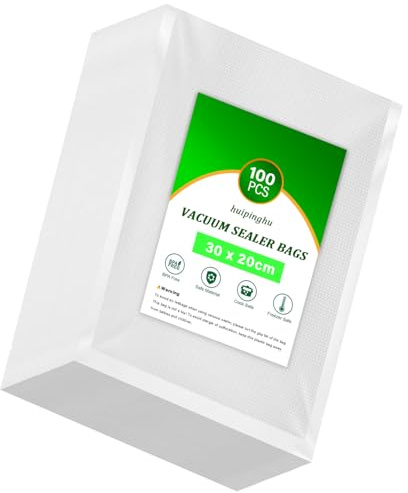 100 Pcs Vacuum Food Sealer Bags 20X30cm Bags, Commercial Grade Textured Food Vacuum Sealer Bag, Thick Embossed Bags for Food Storage and Sous Vide Cooking, BPA Free (30 * 20CM)