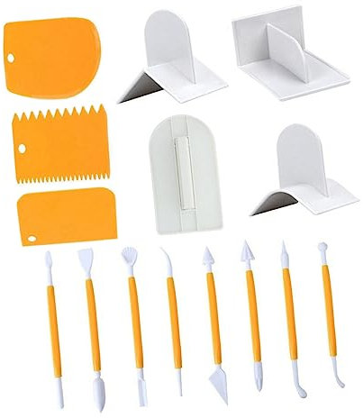 UTHCLO 15pièces Grattoir à Gâteau Et Lisseur De Fondant Outils De Pâtisserie pour Lissage De Gâteau Grattoir pour Fondant Kit De Pâtisserie