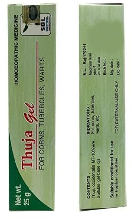 SBL Thuja Gel for Skin Care, Homeopathic Treatment, 25g