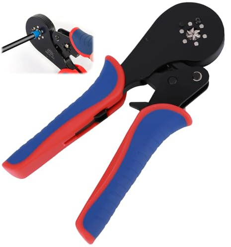 Crimpzange 0,08-16 mm² Aderendhülsenzange Presszange Vierkant Crimp Zange Krimperzange selbsteinstellend für Isolierte Unisolierte Aderendhülsen Crimpverbinder, DIY Krimpzange, Presszange