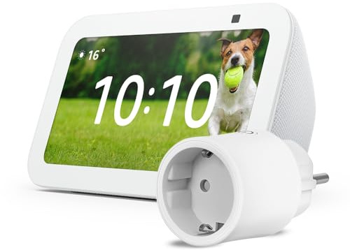 Echo Show 5 (Nouvelle génération) | Blanc + OSRAM SMART+ Prise intelligente avec Matter, Fonctionne avec Alexa - Kit de démarrage Maison connectée