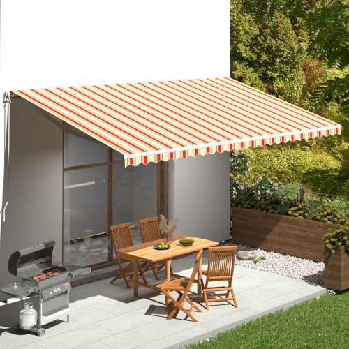 Tessuto Ricambio Tenda da Sole, Poliestere, Giallo Arancio, 580 x 295 cm