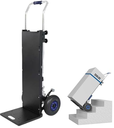 Carretilla Eléctrica Sube Escaleras, Capacidad de Carga de 250kg, Carretillas de Mano de Alta Resistencia para Transporte de Cargas Pesadas sin Esfuerzo, para Almacén, Mudanzas(A 551lbs)