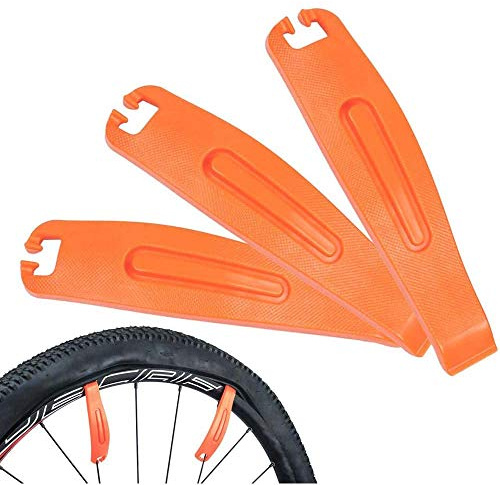 VOANZO Bike tire levers Bicycle Nylon Tire Crowbar Bike Tyre Opener Tyre Pry Bar Repair Tools Bicycle Accessories Stick Plastic Levers Tire Patch Kit 3PCs (Orange)