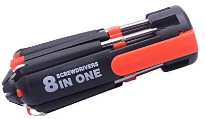 8 in 1 Multifunktions-Schraubendreher-Werkzeug-Set mit LED-Taschenlampe für Heimwerkerwartung, Zuhause, Küche, Nachtarbeit Reparatur und mehr