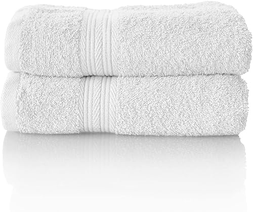 Glart Juego de toallas de rizo prémium en 6 colores y 5 tamaños 2 toallas de lavabo de 50 x 100 cm, blanco